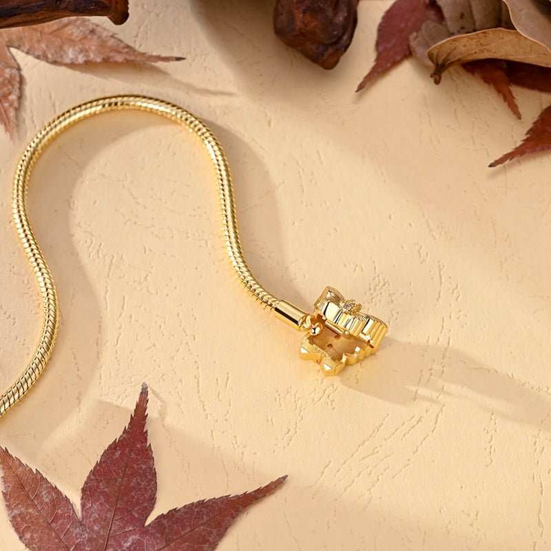 Pangama Jewelry Golden Butterfly Clasp Snake Chain Bracelet