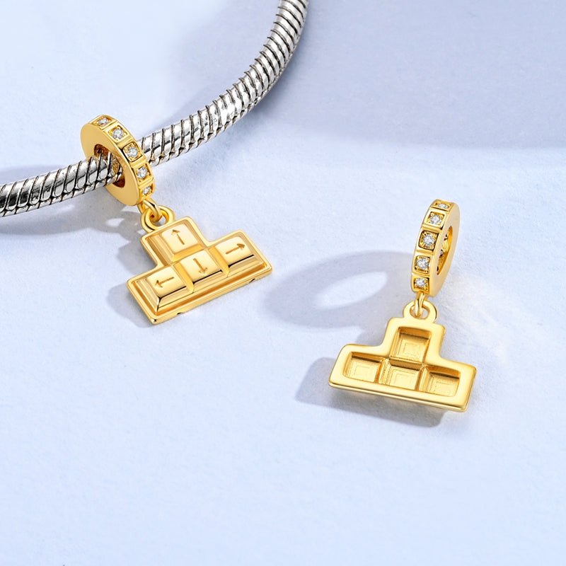 Pangama Jewelry Golden Gamer Arrow Keys Dangle Charm