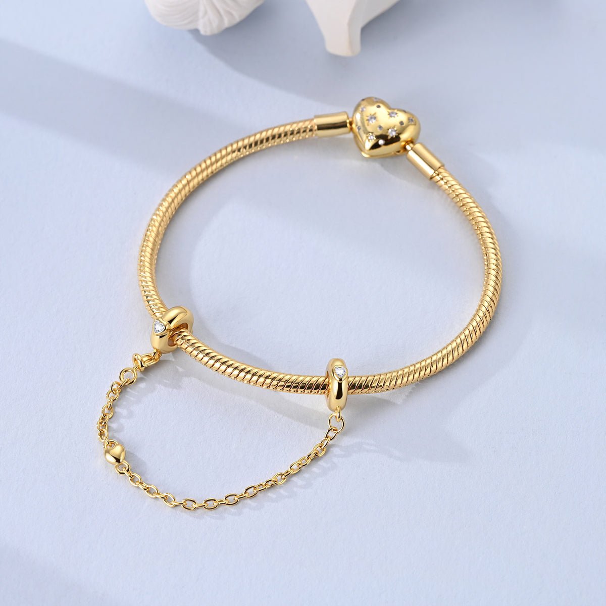 Pangama Jewelry Golden Heart Safety Chain Charm