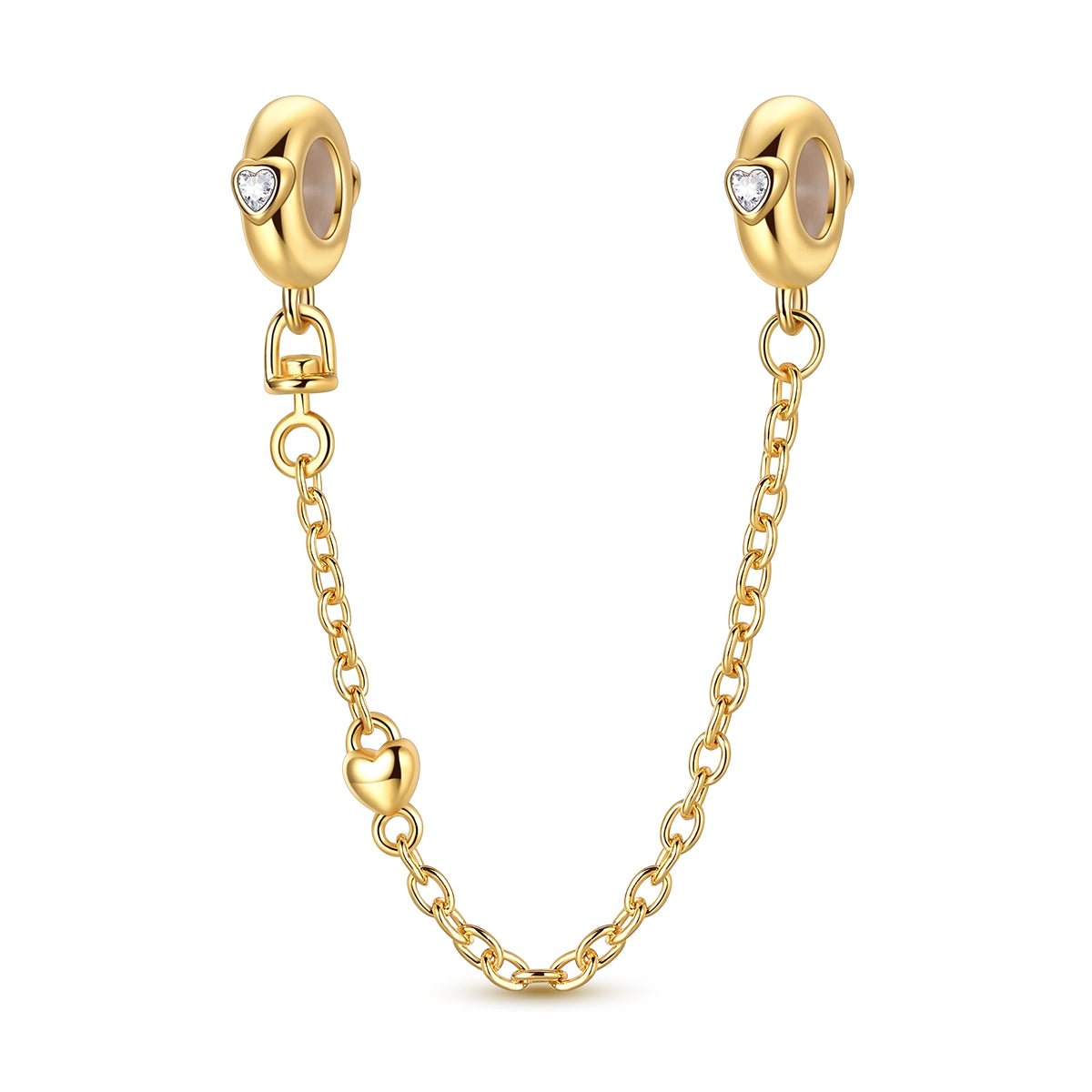Pangama Jewelry Golden Heart Safety Chain Charm