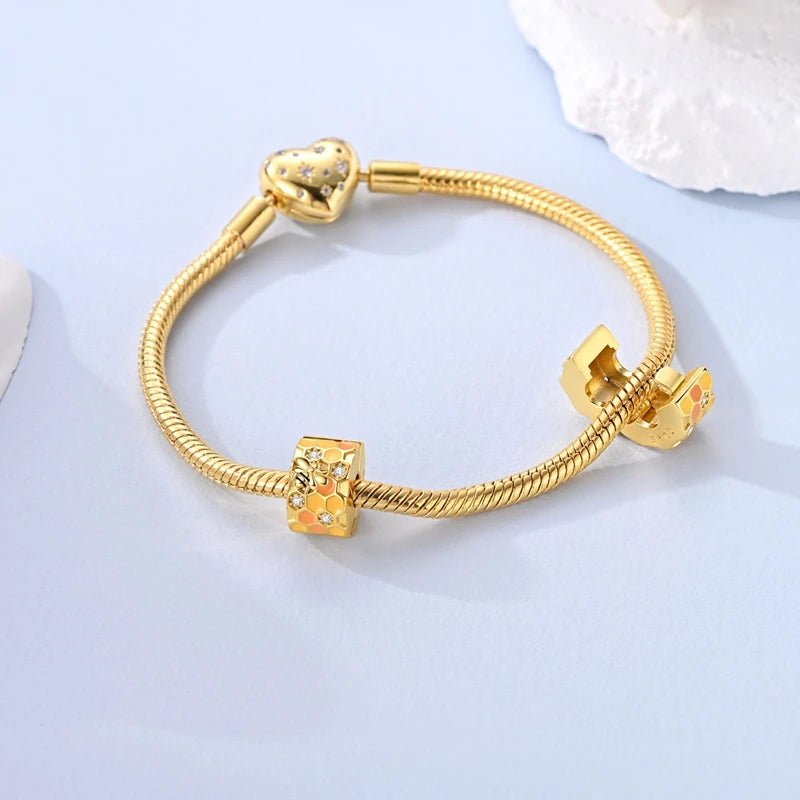 Pangama Jewelry Golden Honeycomb Bee Clip Charm