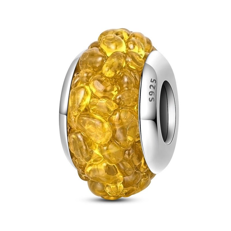 Pangama Jewelry Golden Murano Glass Charm