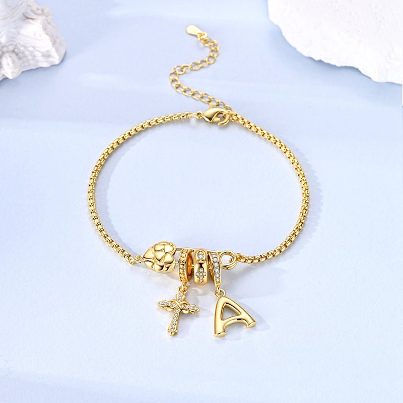 Pangama Jewelry Golden Safety Pin Heart Bracelet