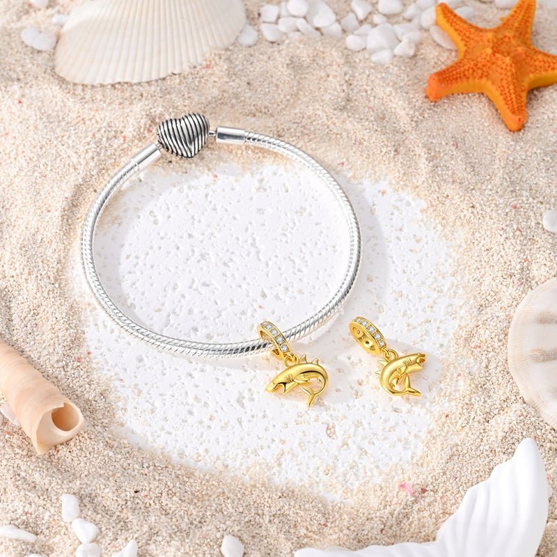 Pangama Jewelry Golden Shark Dangle Charm