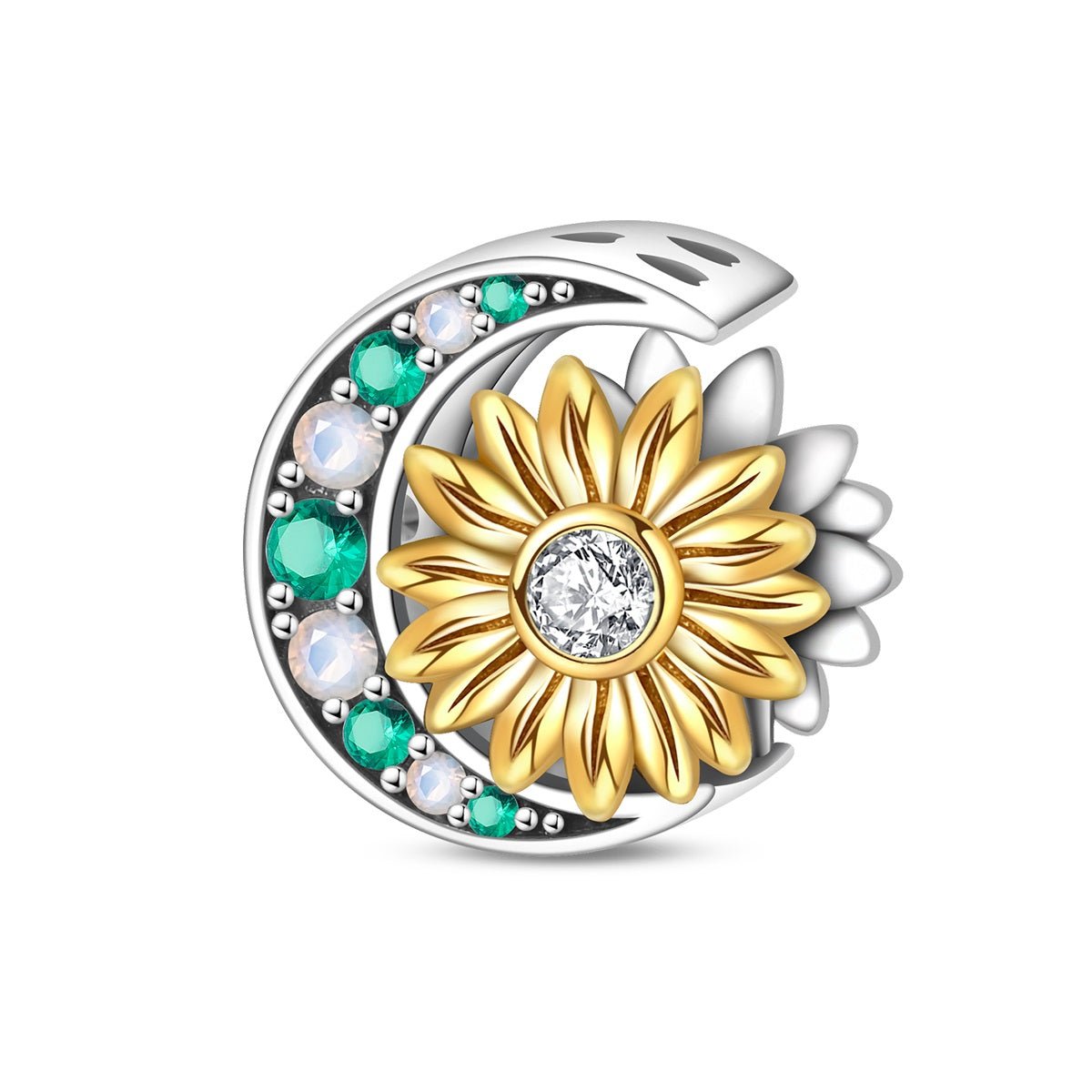 Pangama Jewelry Golden Sunflower & Crescent Moon Charm