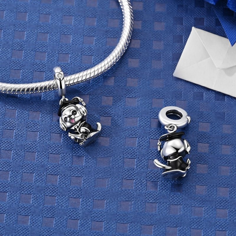 Pangama Jewelry Graduation Dog with Diploma Dangle Charm