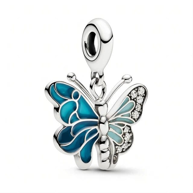 Half Blue Half Green Butterfly Charm