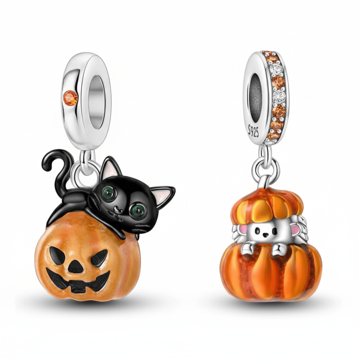 Pangama Jewelry Halloween Pumpkin Charm Duo