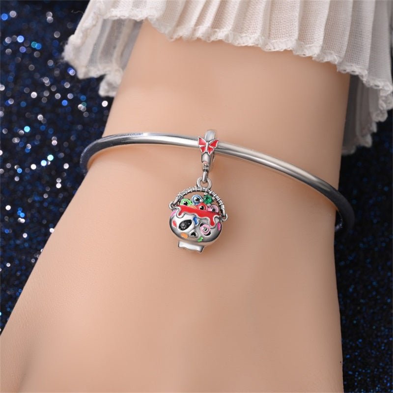 Pangama Jewelry Halloween Skull Cauldron Dangle Charm