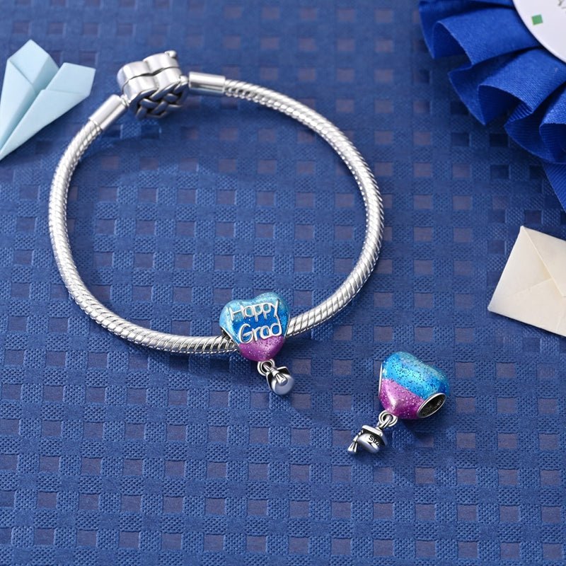 Pangama Jewelry “Happy Grad” Heart & Cap Dangle Charm