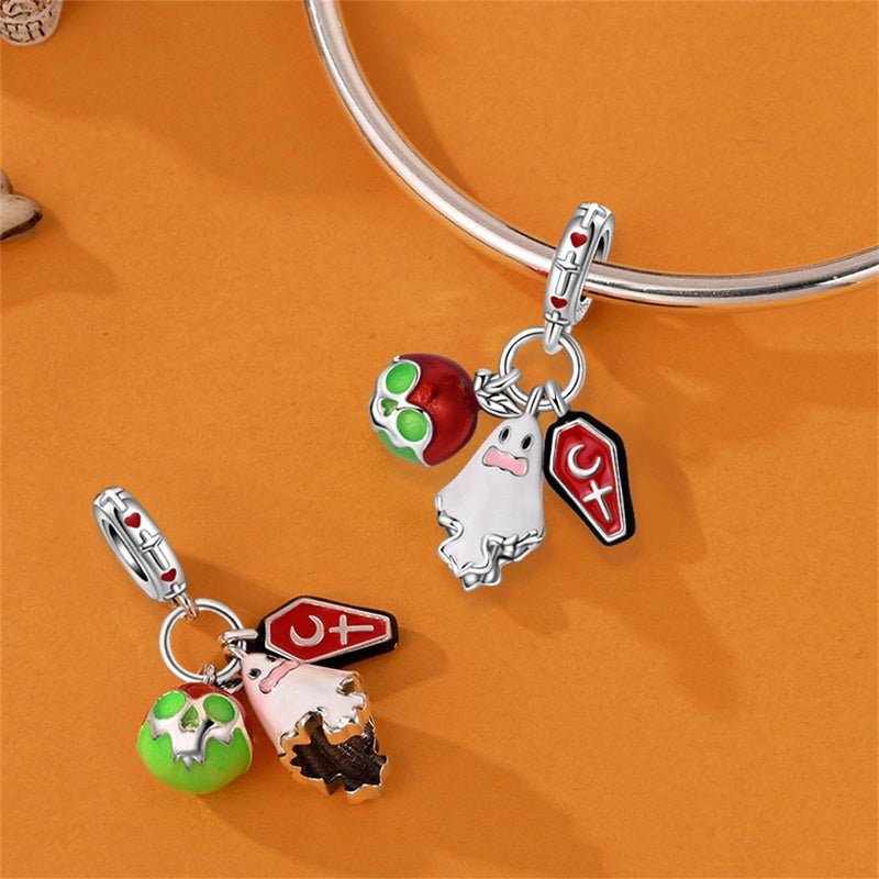 Pangama Jewelry Haunted Ghost, Skull & Coffin Dangle Charm