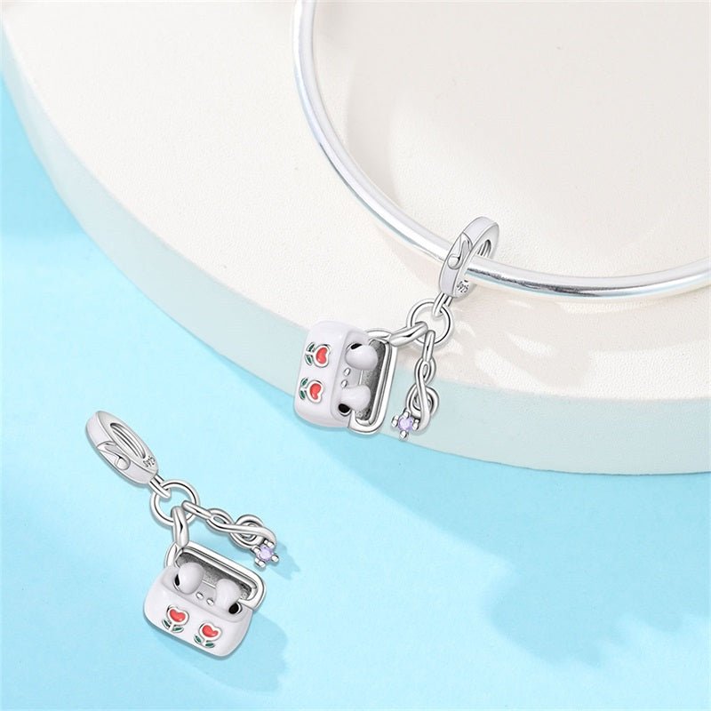 Pangama Jewelry Headphones with Music Note Dangle Charm