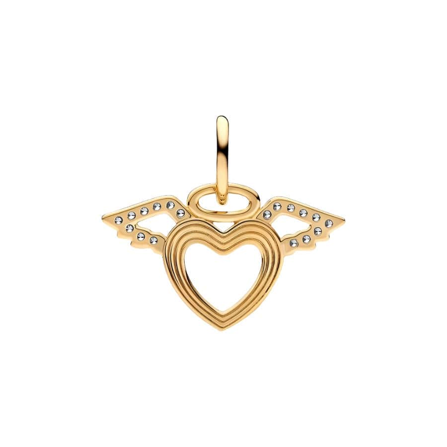 Heart & Angel Wings Dangle Charm