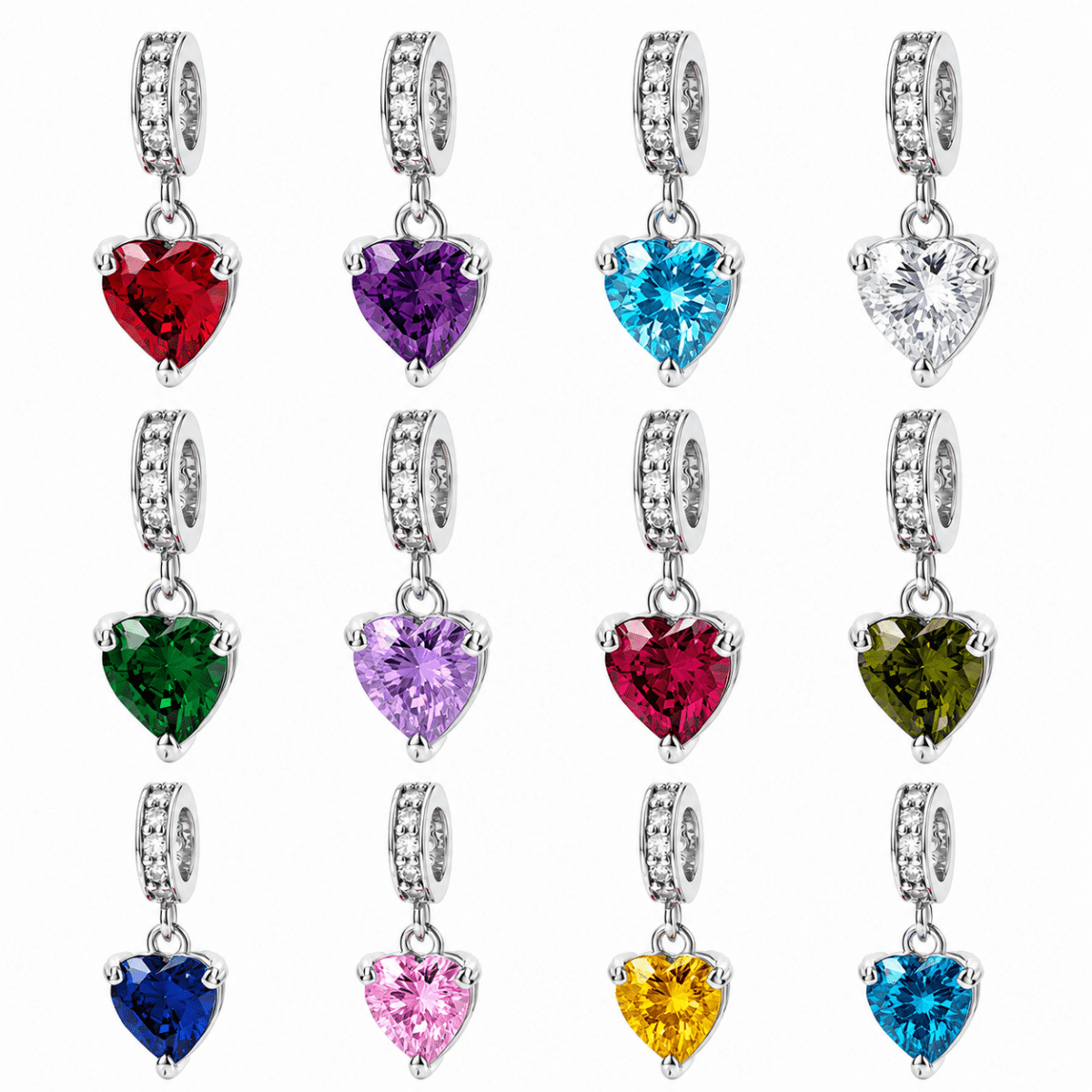 Pangama Jewelry Heart Birthstone Dangle Charm