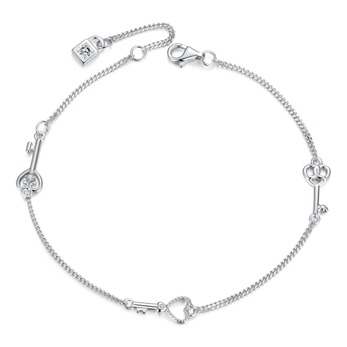 Pangama Jewelry Heart Key Link Bracelet