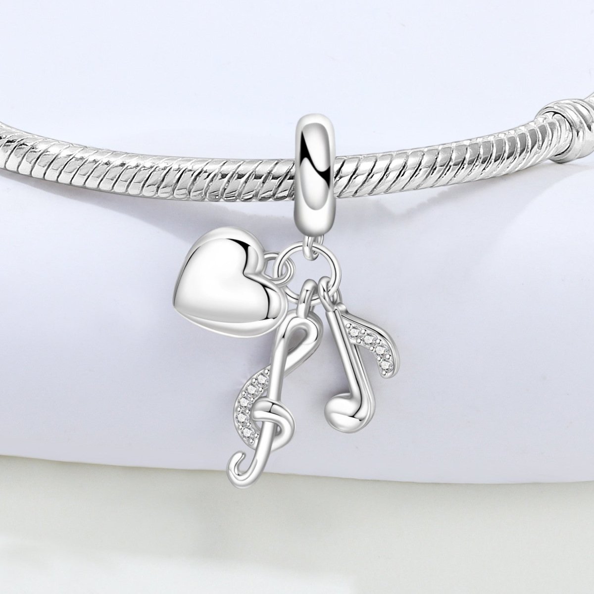 Pangama Jewelry Heart & Music Notes Dangle Charm