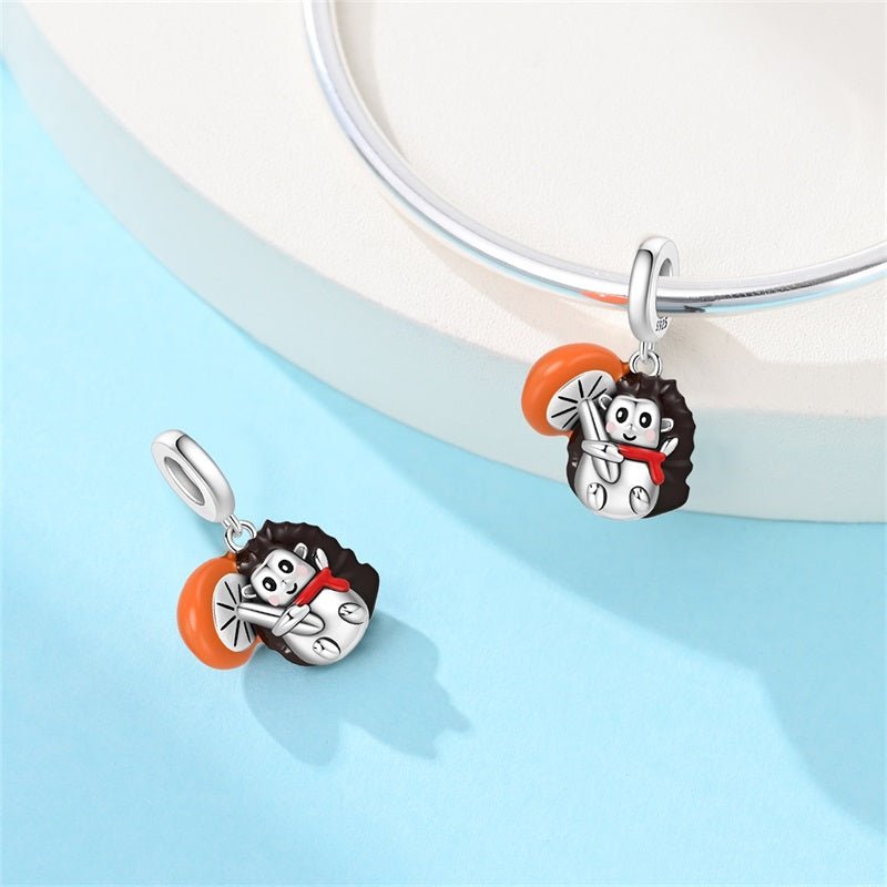 Pangama Jewelry Hedgehog with Mushroom Dangle Charm