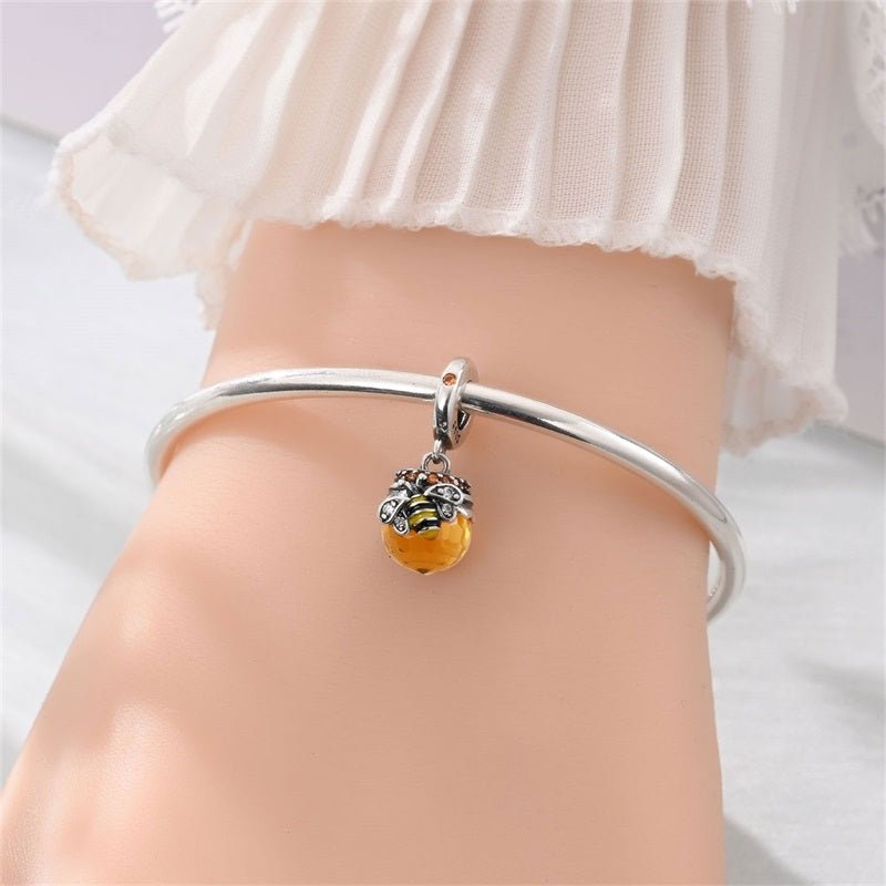 Pangama Jewelry Honey Bee & Amber Honey Pot Dangle Charm