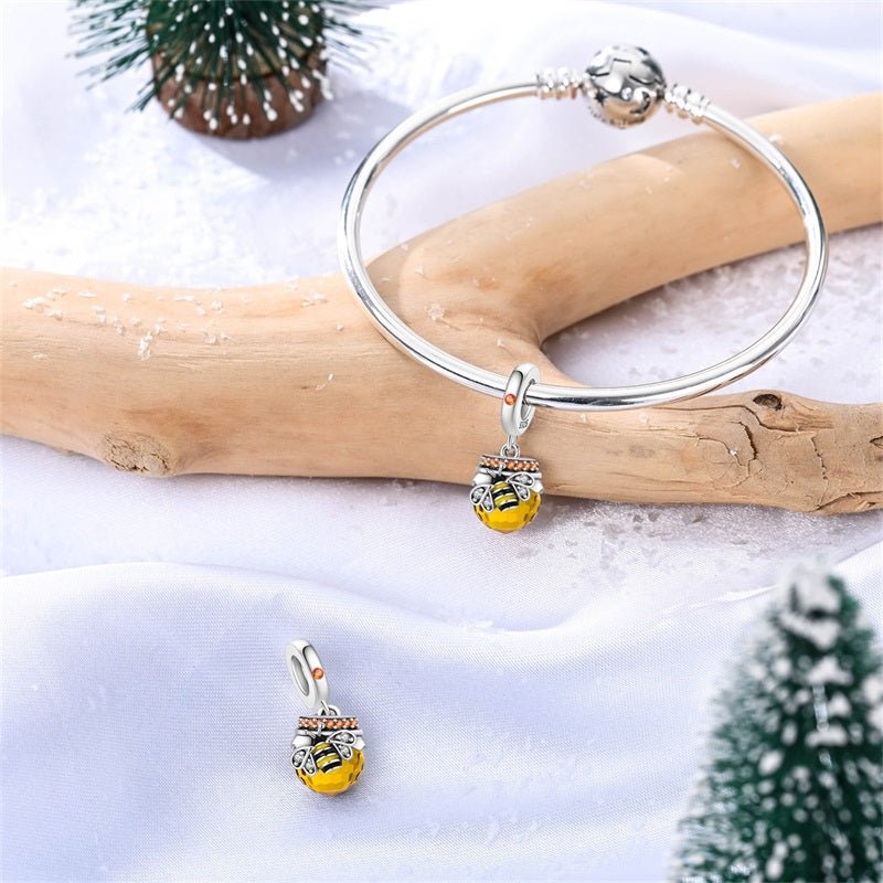 Pangama Jewelry Honey Bee & Amber Honey Pot Dangle Charm