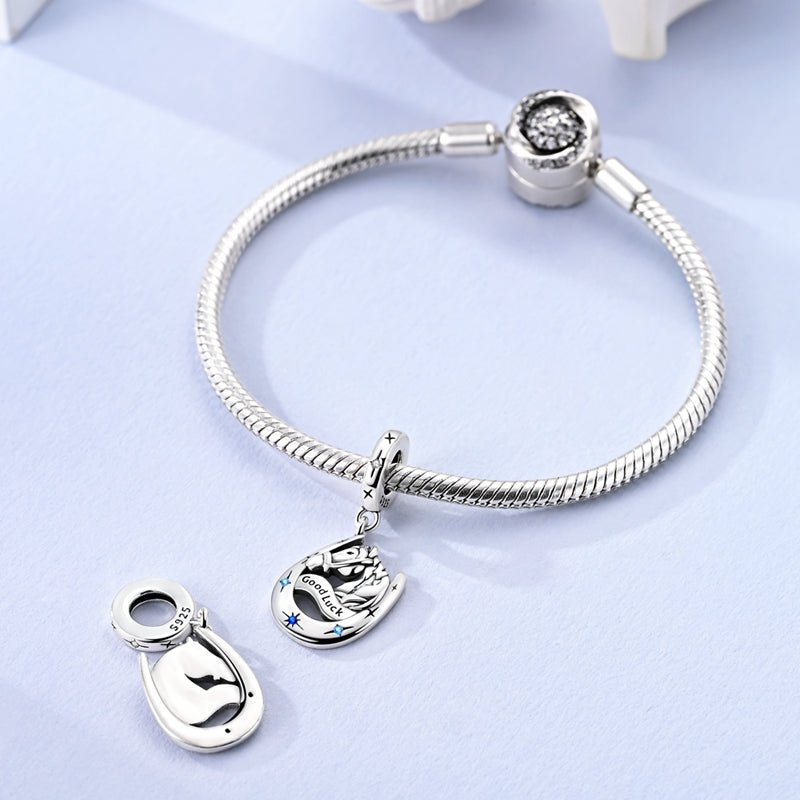 Pangama Jewelry Horse & Horseshoe Good Luck Dangle Charm