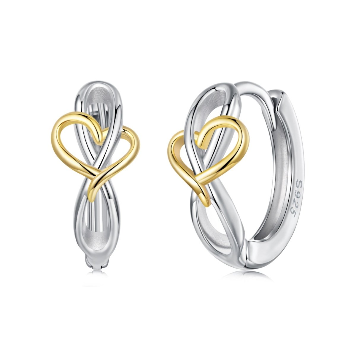 Pangama Jewelry Interlocking Heart Duo Hoop Earrings
