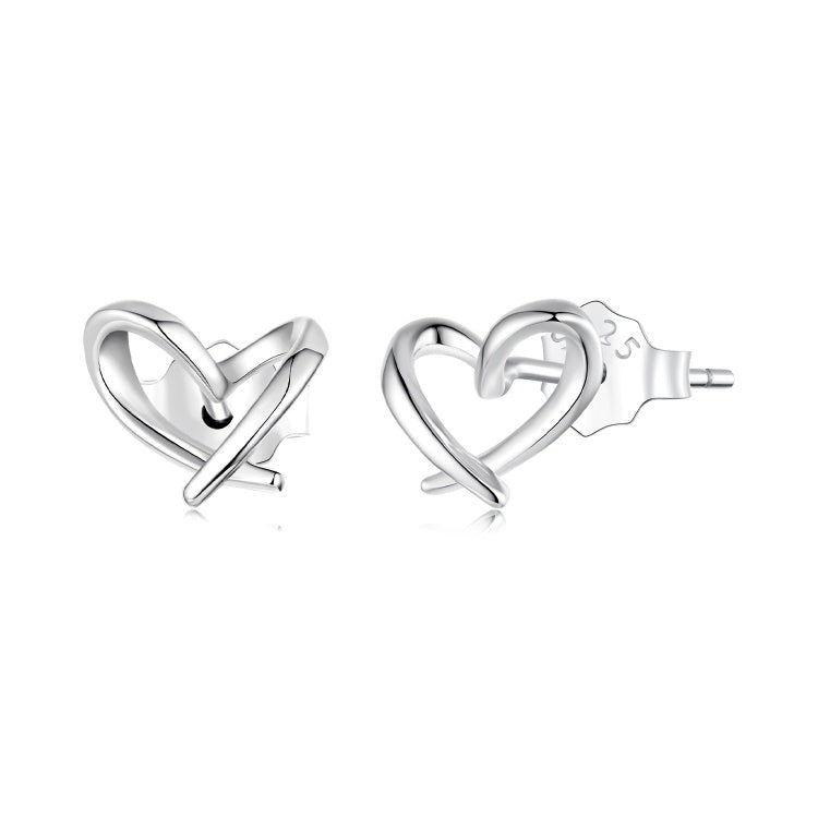 Pangama Jewelry Intertwined Open Heart Stud Earrings