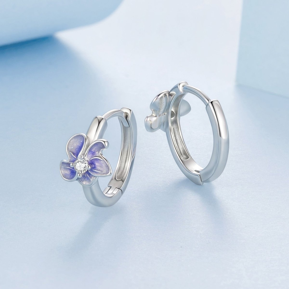Pangama Jewelry Lavender Blossom Hoop Earrings
