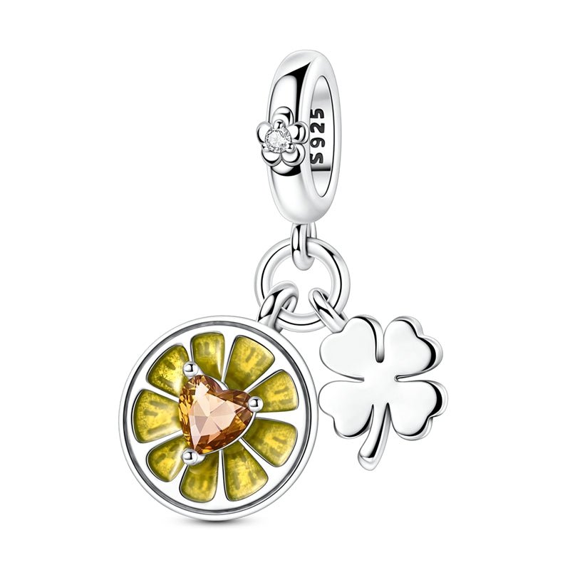 Pangama Jewelry Lemon with Four - Leaf Clover Dangle Charm