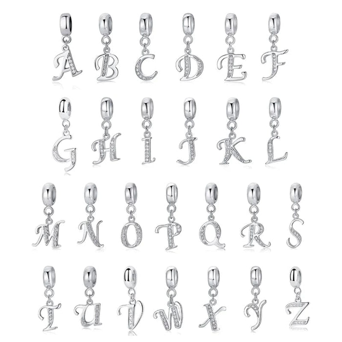 Elegant Cursive Letter A~Z Alphabet Charm