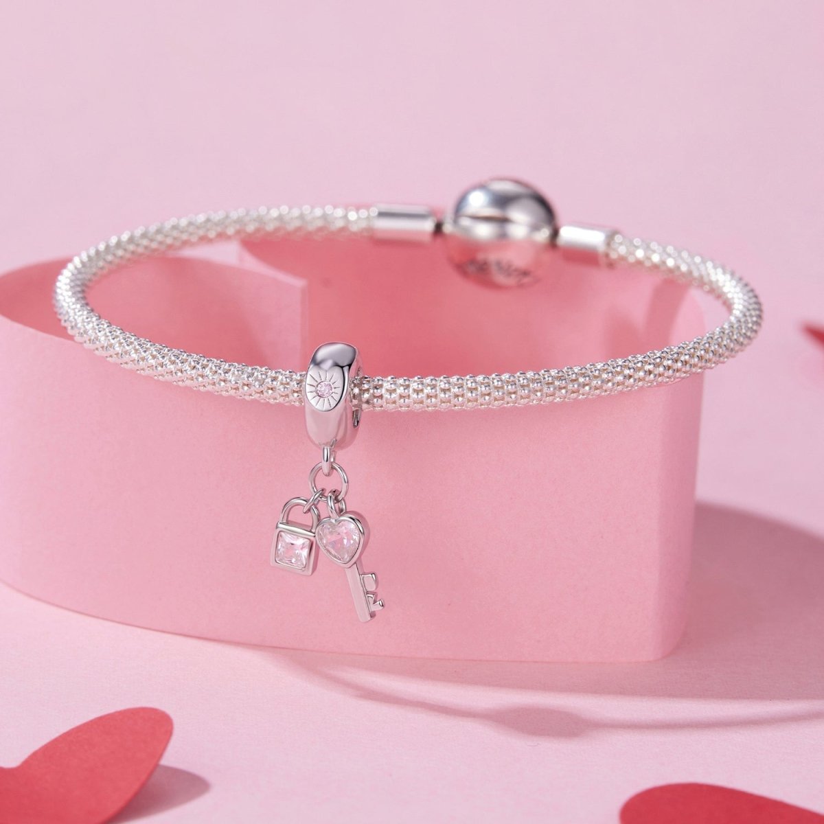 Pangama Jewelry Lock & Key Love Sparkle Dangle Charm