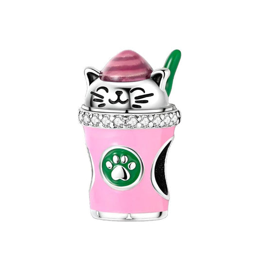 Lucky Cat Coffee Cup Charm