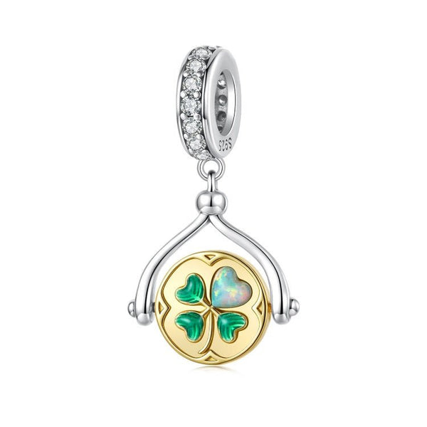 Lucky Clover Coin Dangle Charm