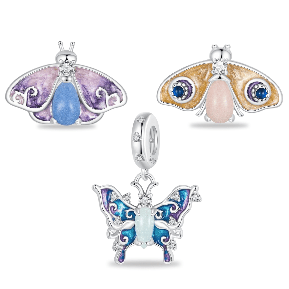 Pangama Jewelry Luminous Butterfly Charm Trio