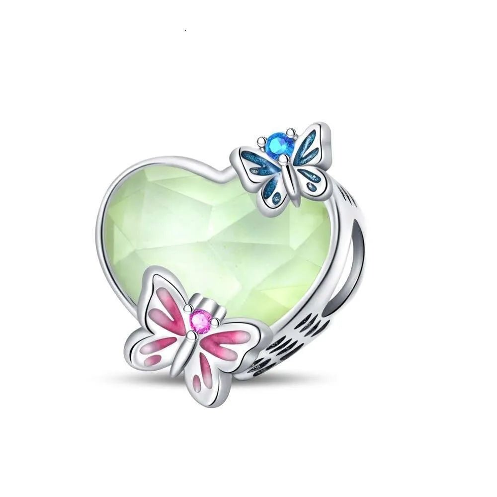 Pangama Jewelry Luminous Butterfly Heart Glow Charm