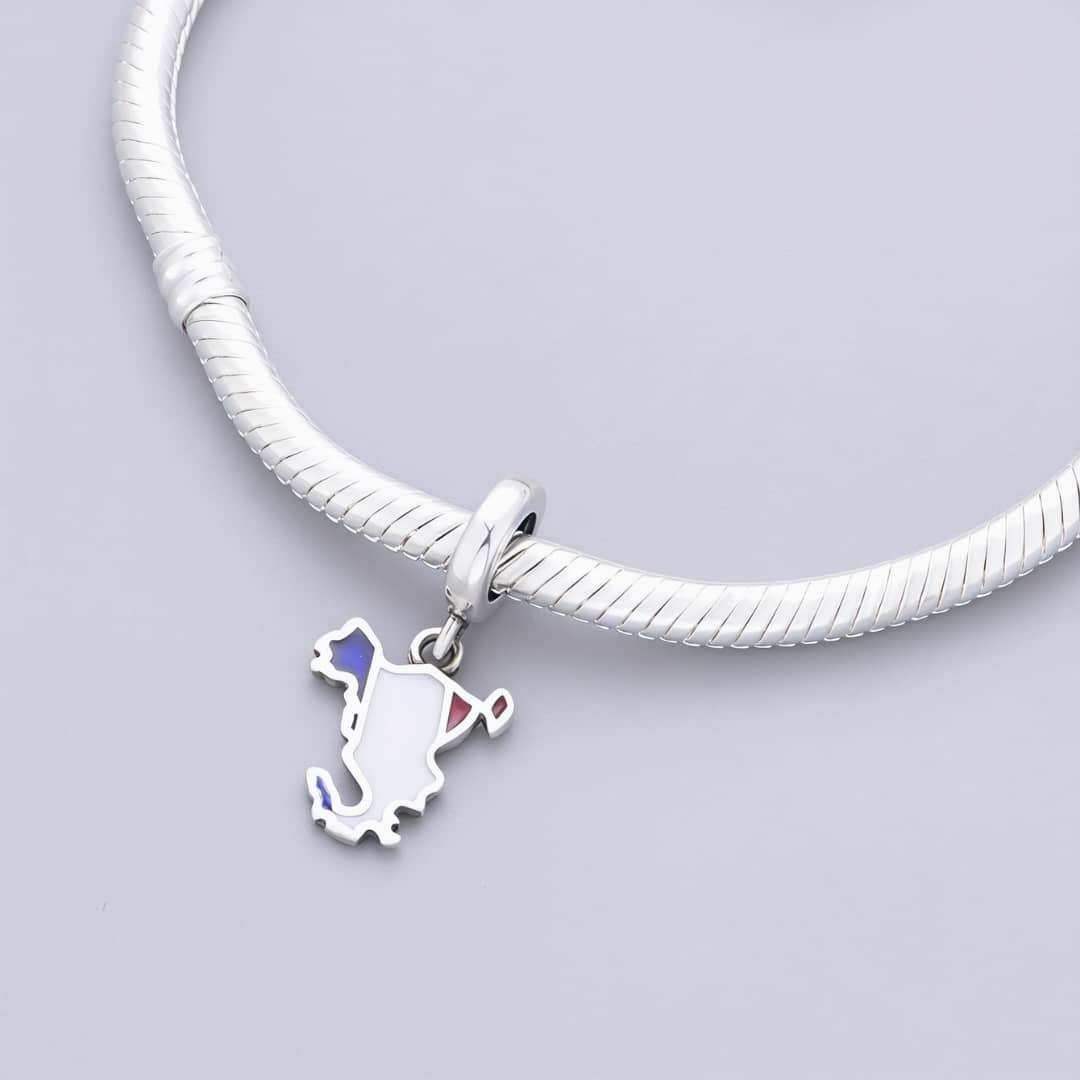 Pangama Jewelry Mayotte Island Map Flag Dangle Charm