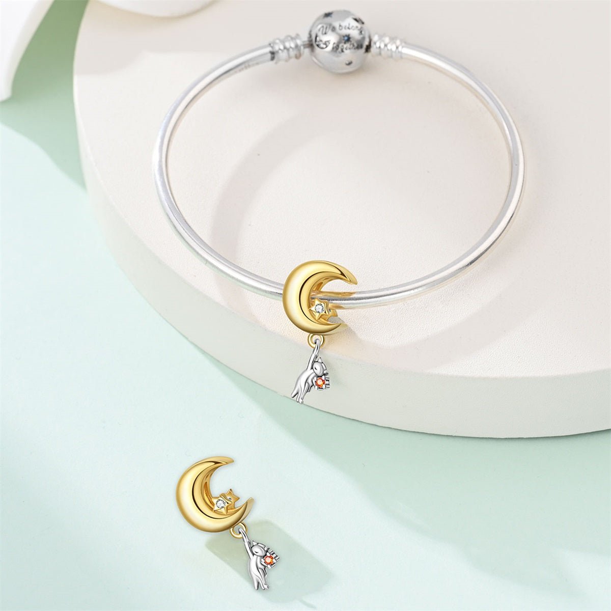 Pangama Jewelry Moonlight Cat Dangle Charm