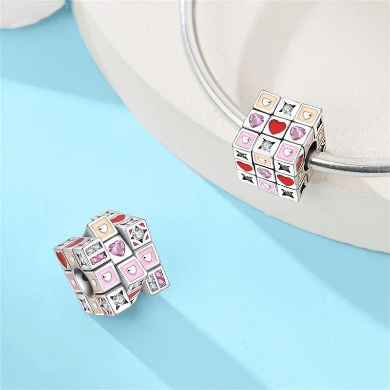 Pangama Jewelry Moveable Love Puzzle Cube Charm