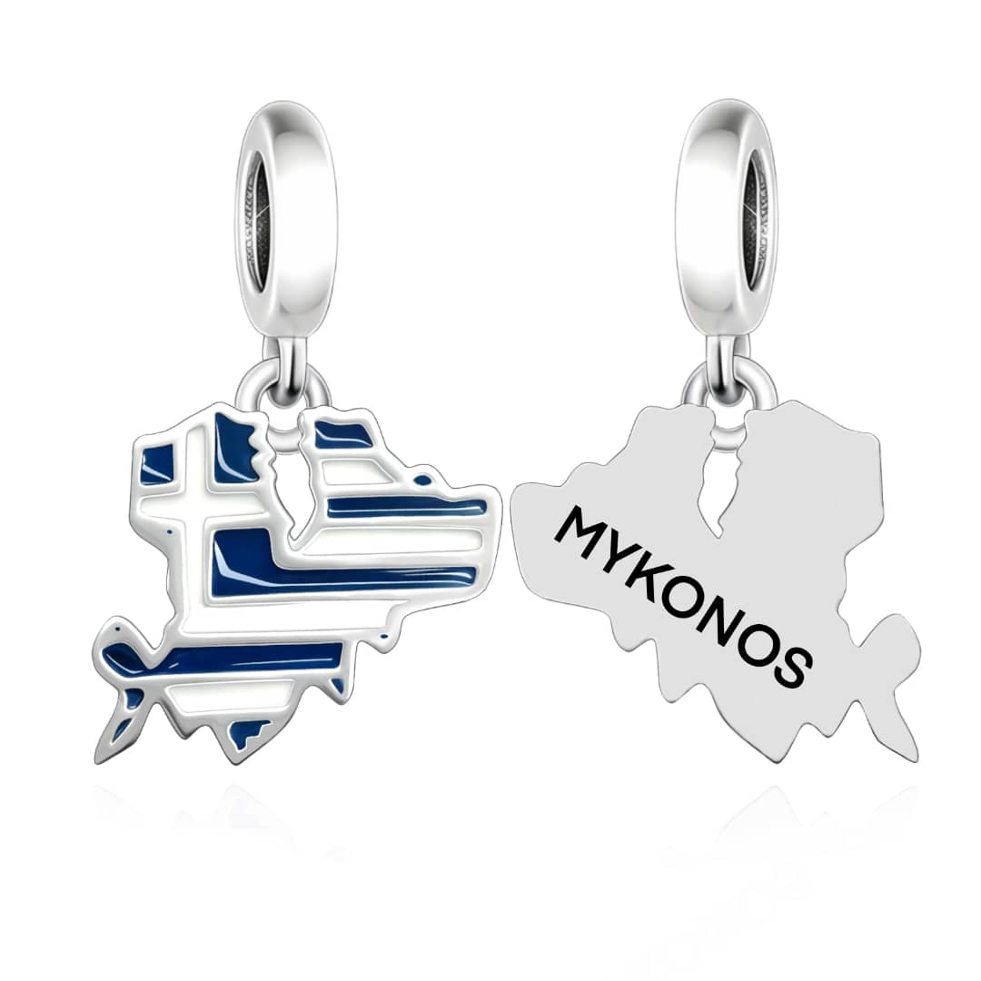 Pangama Jewelry Mykonos Island Flag Dangle Charm