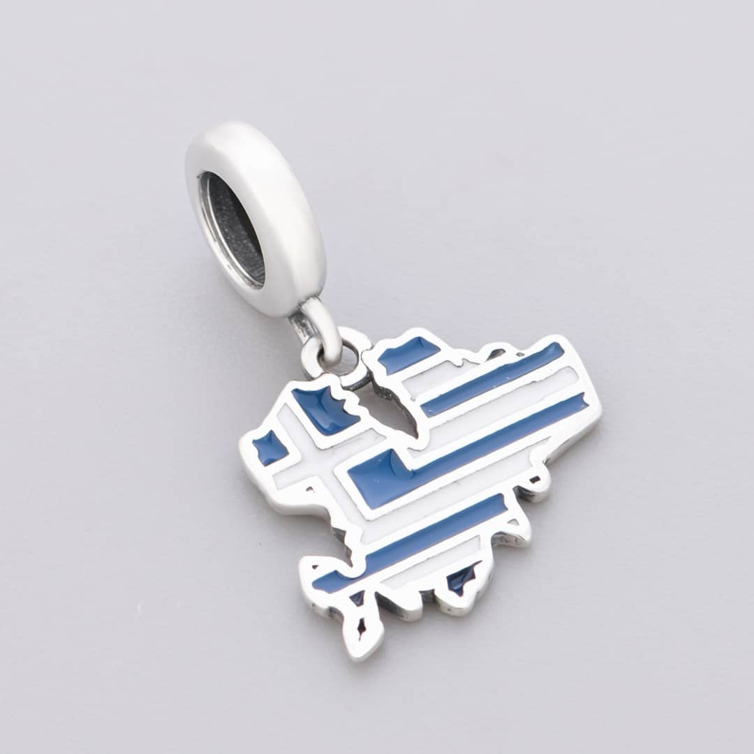 Pangama Jewelry Mykonos Island Flag Dangle Charm