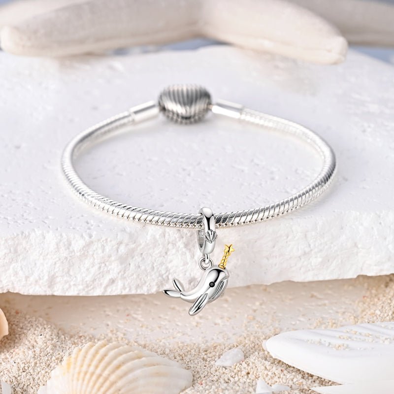 Pangama Jewelry Narwhal with Star Horn Dangle Charm