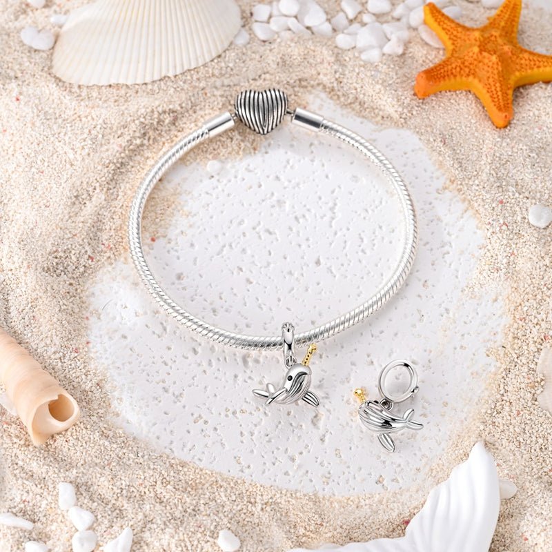 Pangama Jewelry Narwhal with Star Horn Dangle Charm