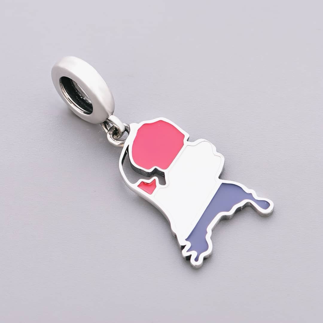 Pangama Jewelry Netherlands Map Flag Dangle Charm