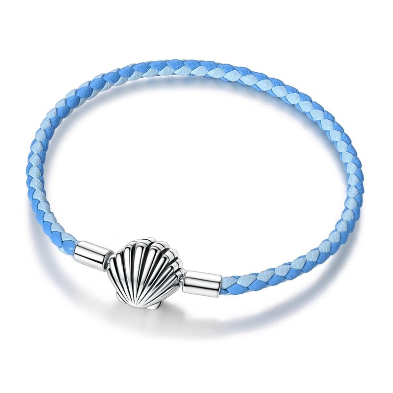 Braided Leather Bracelet Pandora Moments Seashell Bracelet Ocean