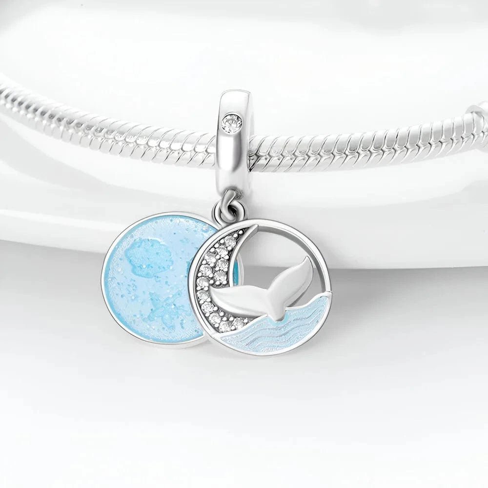 Pangama JewelryOcean Blue Whale Tail Dangle Charm