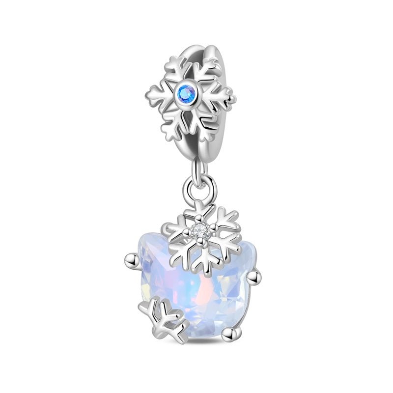 Pangama Jewelry Opal Snowflake Cat Dangle Charm