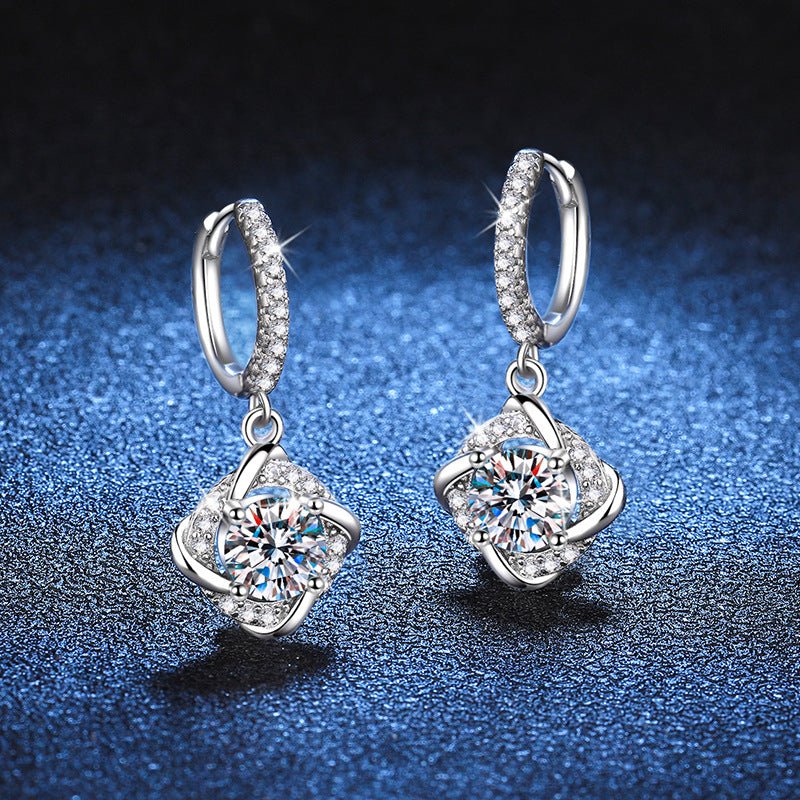 Pangama Jewelry Pangama Eternal Knot Moissanite Drop Earrings