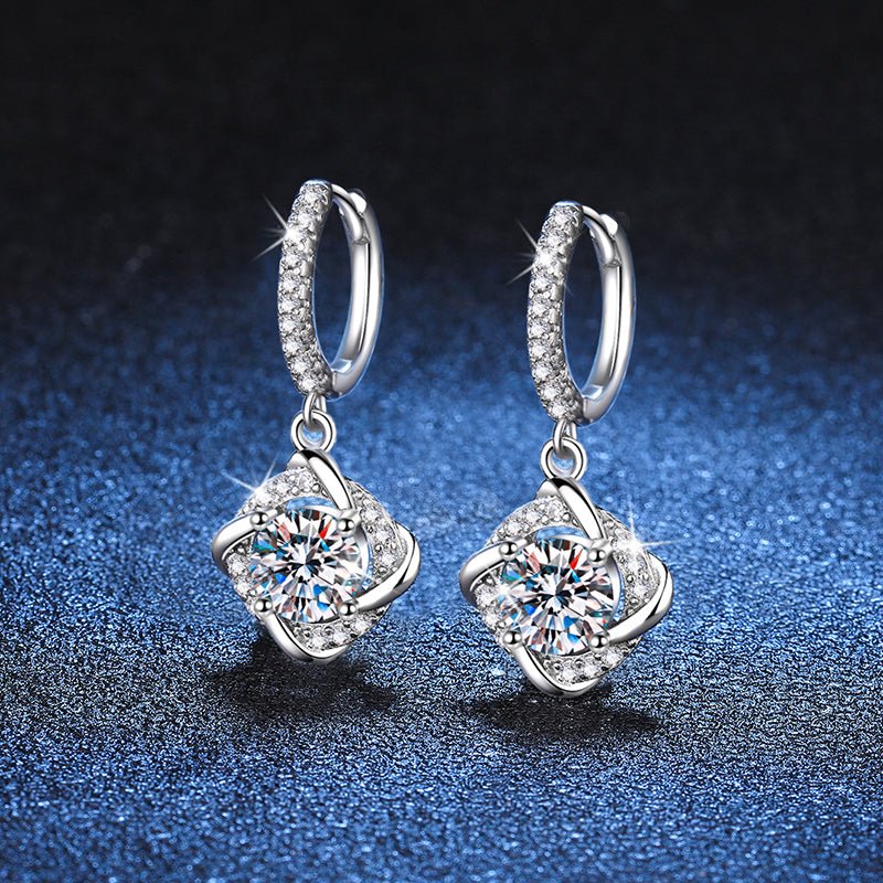 Pangama Jewelry Pangama Eternal Knot Moissanite Drop Earrings