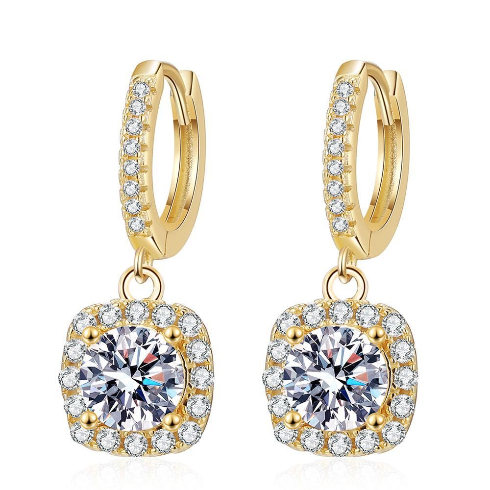 Pangama Jewelry Pangama Golden Halo Moissanite Drop Earrings