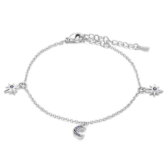 Pangama Jewelry Bracelet Crescent Moon and Star Charm Bracelet