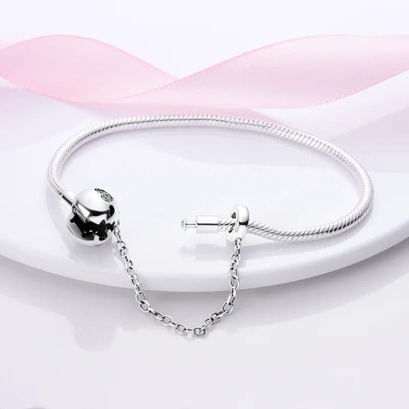 Pangama Jewelry Bracelet Forever Snake Chain Bracelet with Heart Clasp and Safety Chain